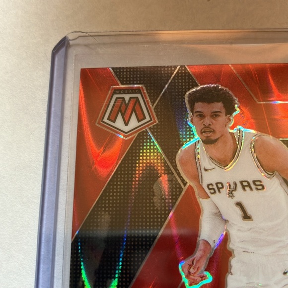 2024-25 Panini Mosaic Victor Wembanyama SA Spurs /299 Red Wave Card Mint - Picture 2 of 4
